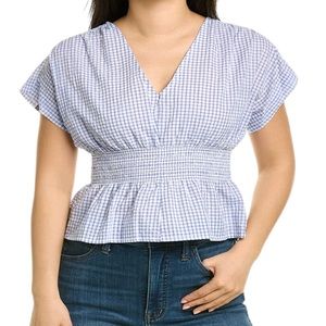 NWOT Madewell Blue Gingham Top Large